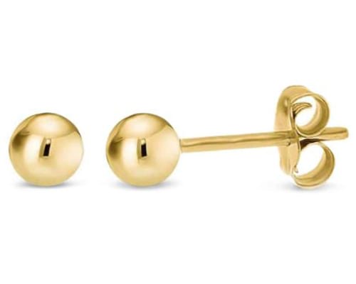 14K Yellow Gold Filled Round Ball Stud Earrings
